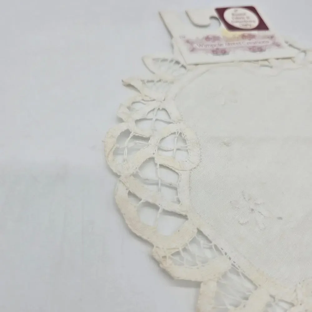 Vintage Battenburg Lace Doily Set of 2 Wimpole Street Creations  Lace Doilies